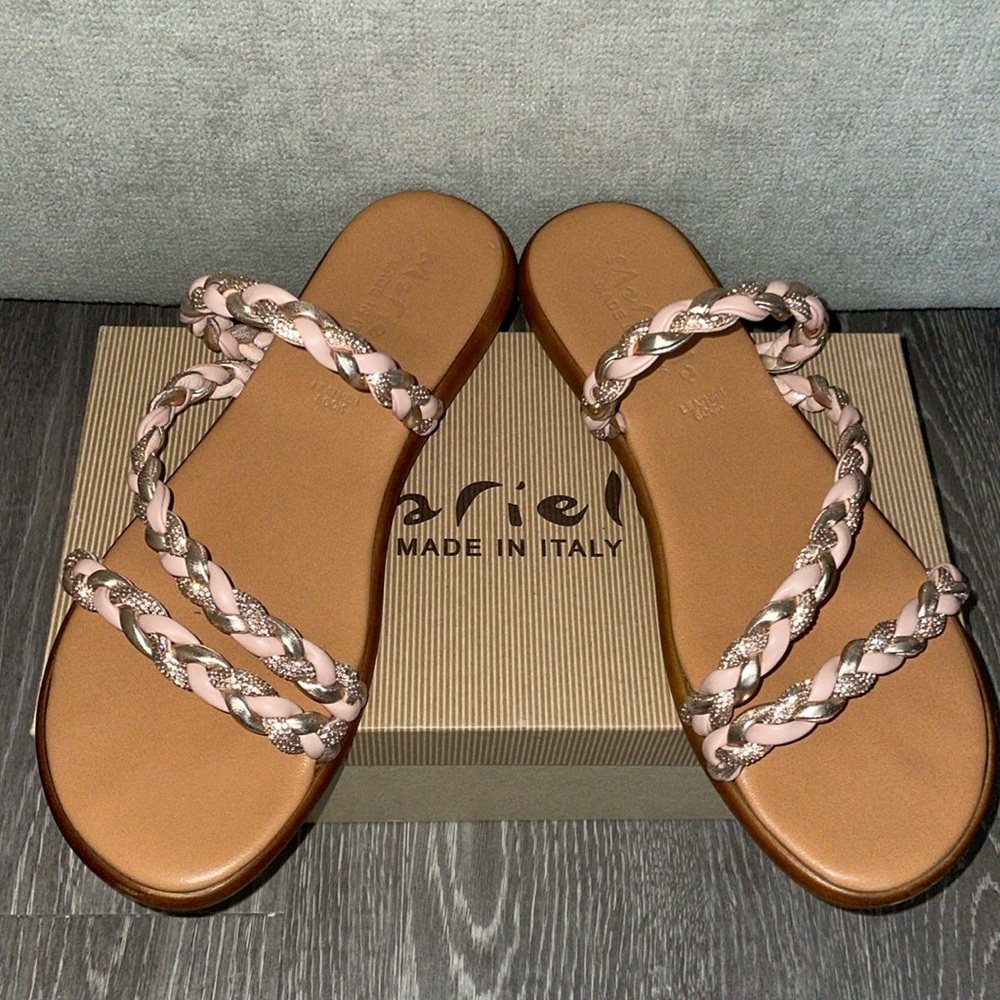 Mariella Made in Italy Blush Bling Sandsls Size 9 Women